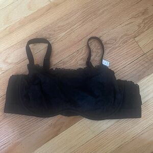 Brand New! Victoria’s Secret PINK Black Lace Bra Underwire, Unlined.  Large L